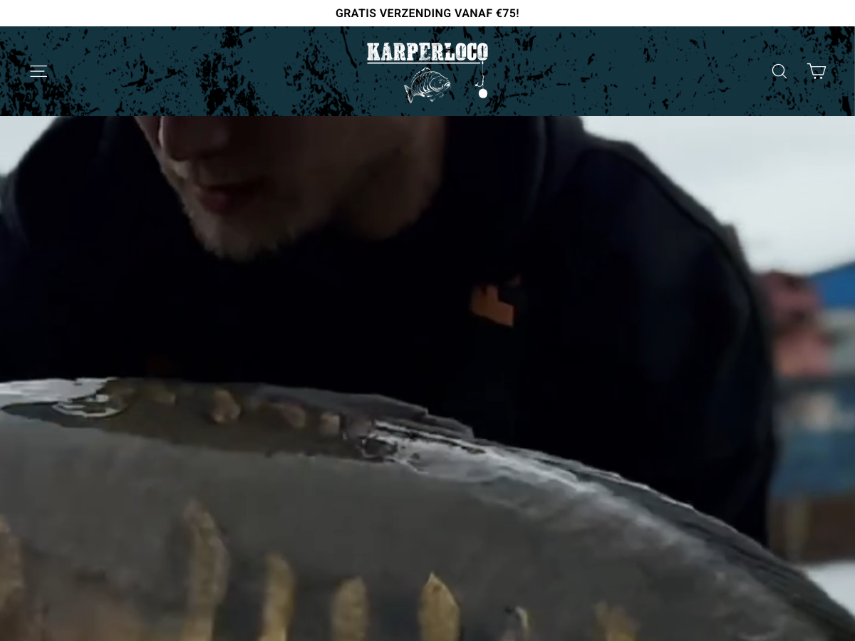 Screenshot van de Karperloco-webshop